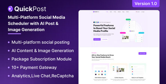 QuickPost - Multi-platform Social Media Scheduler Script