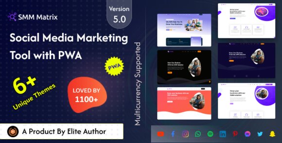 SMM Matrix Social Media Marketing Panel with PWA Script