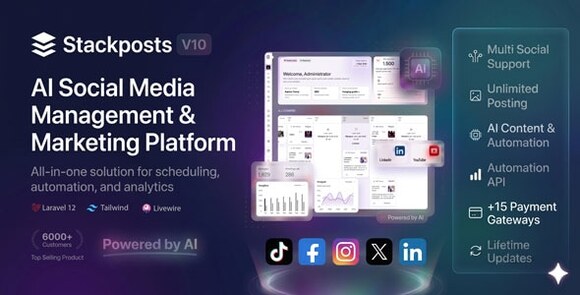 Stackposts AI Social Media Management and Marketing SaaS Platform